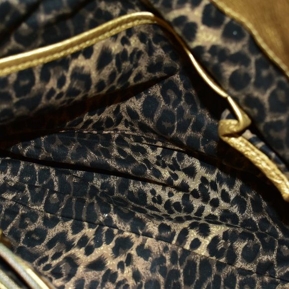 NOT FOR SALE- BEVERLY FELDMAN GOLD AND ZEBRA PRINT CALF HAIR LEATHER BAG - Picture 6 of 14